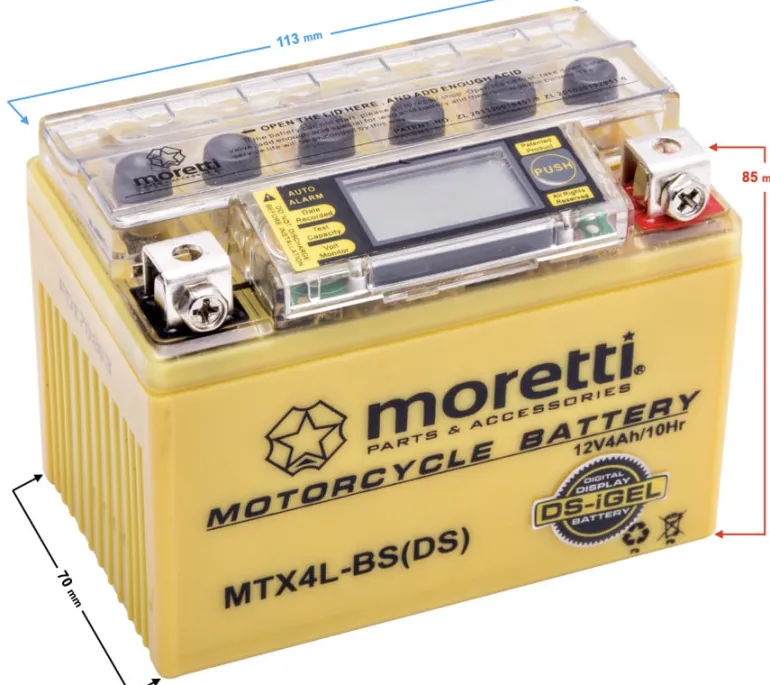 Akumulator Moretti AGM (Gel) MTX4L-BS