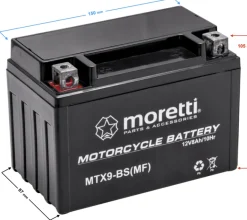 Akumulator Moretti AGM (Gel) MTX9-BS