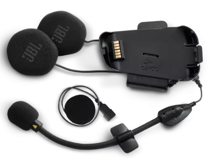 Audio kit Cardo Packtalk z słuchawkami i mikrofonami