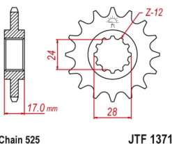 JT Zębatka Przednia JTF1371 rozmiar 525