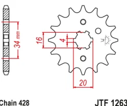 JT Zębatka Przednia JTF1263 rozmiar 428