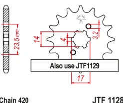 JT Zębatka Przednia JTF1128 rozmiar 420