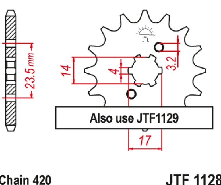 JT Zębatka Przednia JTF1128 rozmiar 420