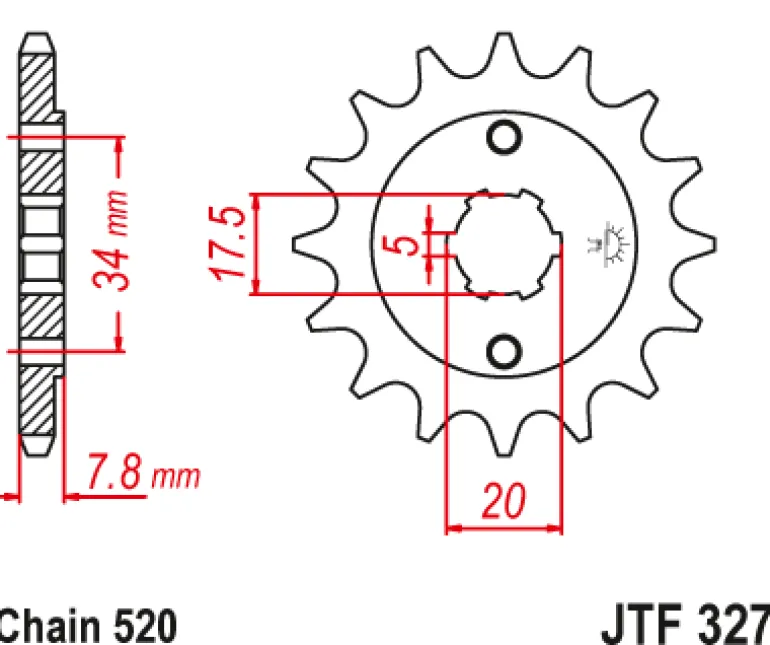 JT Zębatka Przednia JTF327 rozmiar 520