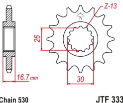 JT Zębatka Przednia JTF333 rozmiar 530