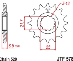 JT Zębatka Przednia JTF578 rozmiar 520