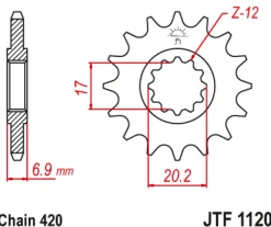 JT Zębatka Przednia JTF1120 rozmiar 420