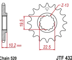 JT Zębatka Przednia JTF432 rozmiar 520