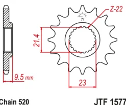 JT Zębatka Przednia JTF1577 rozmiar 520