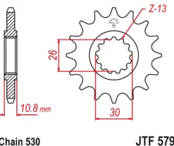 JT Zębatka Przednia JTF579 rozmiar 530