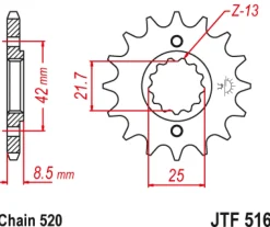 JT Zębatka Przednia JTF516 rozmiar 520