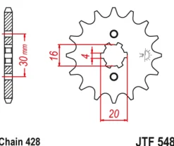 JT Zębatka Przednia JTF548 rozmiar 428