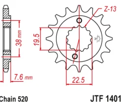 JT Zębatka Przednia JTF1401 rozmiar 520