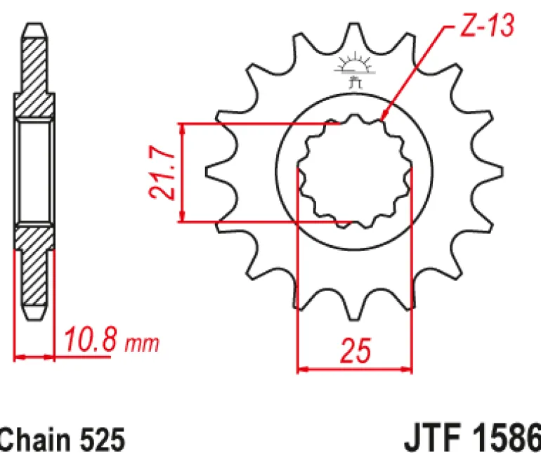 JT Zębatka Przednia JTF1586 rozmiar 525