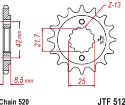 JT Zębatka Przednia JTF512 rozmiar 520