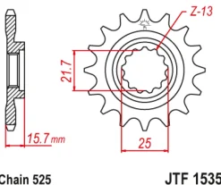 JT Zębatka Przednia JTF1535 rozmiar 525
