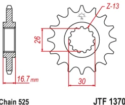 JT Zębatka Przednia JTF1370 rozmiar 525