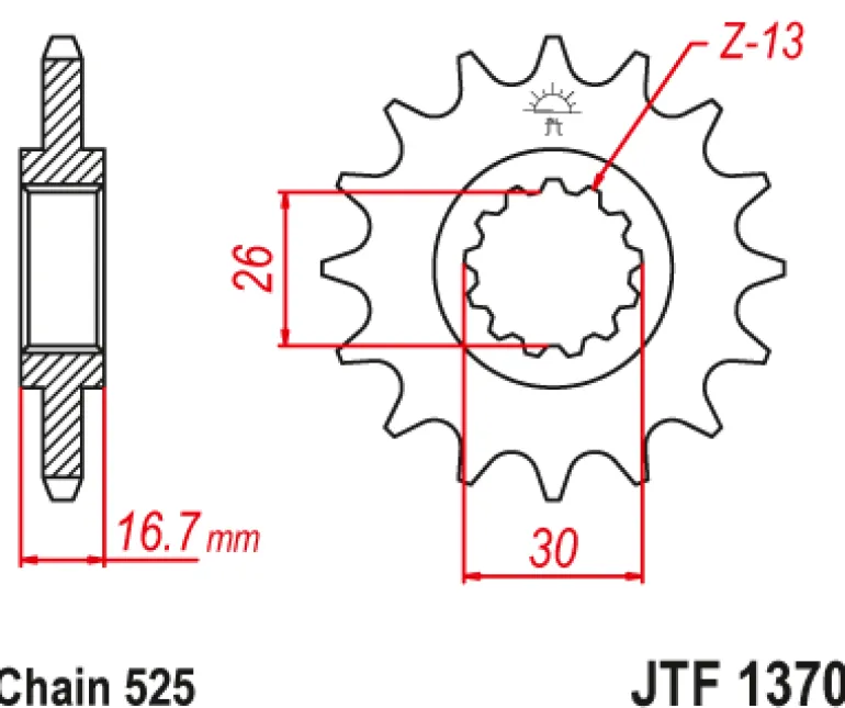 JT Zębatka Przednia JTF1370 rozmiar 525