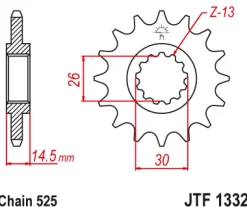 JT Zębatka Przednia JTF1332 rozmiar 525