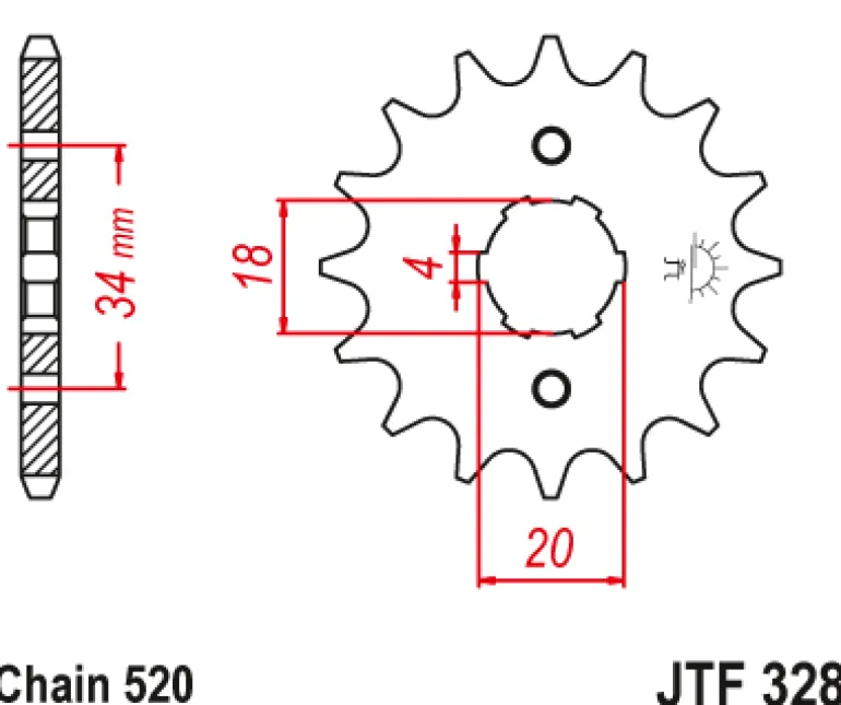 JT Zębatka Przednia JTF328 rozmiar 520