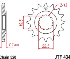 JT Zębatka Przednia JTF434 rozmiar 520