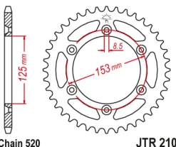 JT Zębatka Tylna JTR210 rozmiar 520