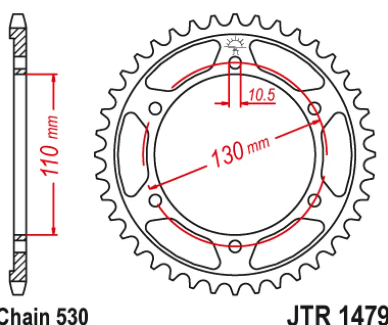 JT Zębatka Tylna JTR1479 rozmiar 530