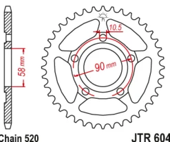 JT Zębatka Tylna JTR604 rozmiar 520