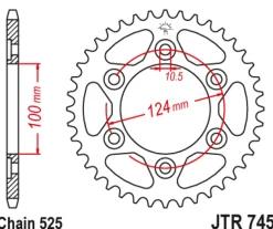 JT Zębatka Tylna JTR745 rozmiar 525