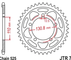 JT Zębatka Tylna JTR7 rozmiar 525