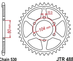 JT Zębatka Tylna JTR488 rozmiar 530