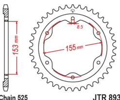 JT Zębatka Tylna JTR893 rozmiar 525