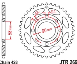 JT Zębatka Tylna JTR269 rozmiar 428
