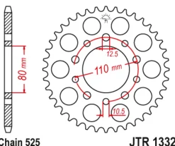 JT Zębatka Tylna JTR1332 rozmiar 525
