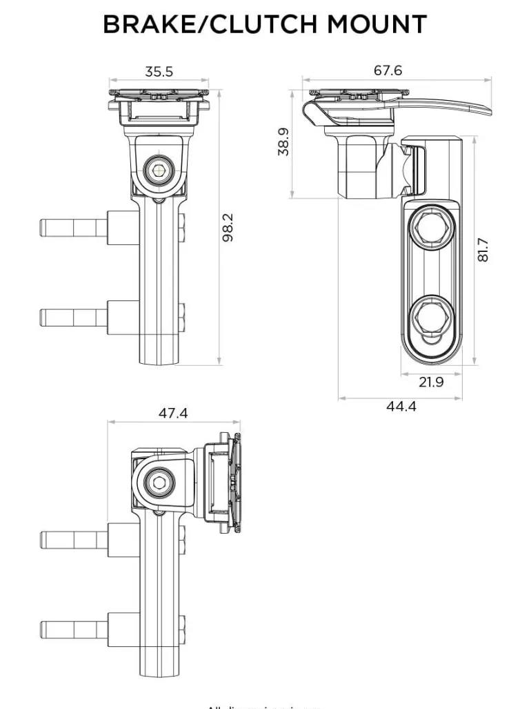 Podstawa montowana w obejmie pompy hamulca/sprzęgła Quad Lock®